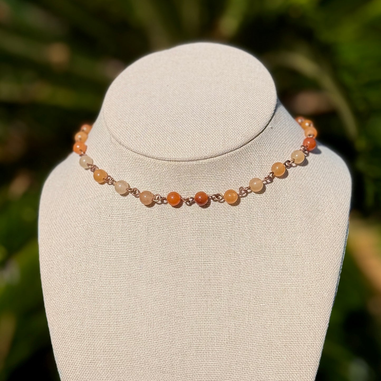 Orange Aventurine Beaded Necklace