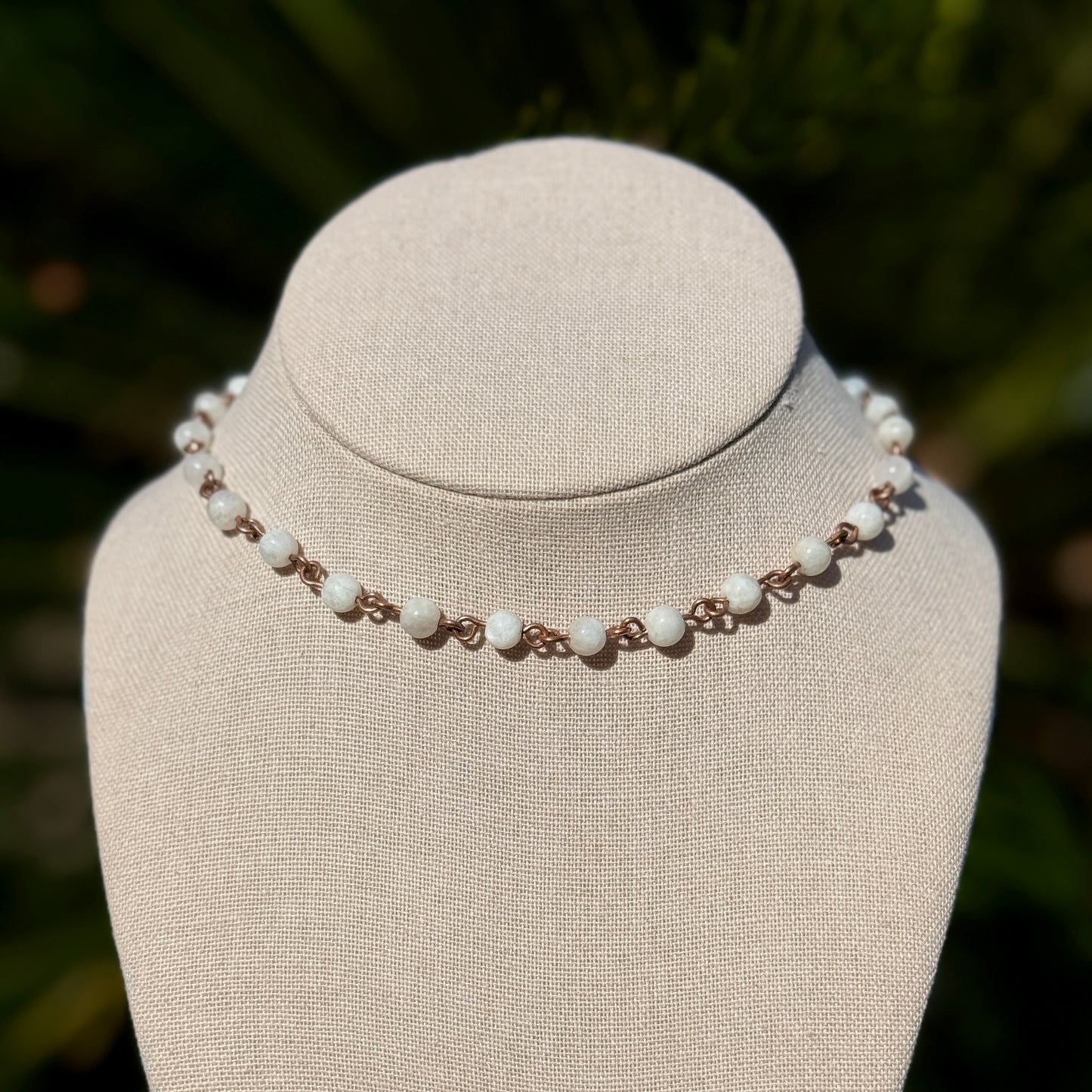 Rainbow Moonstone Beaded Necklace