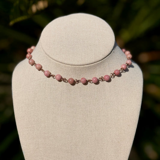 Rhodonite Beaded Necklace
