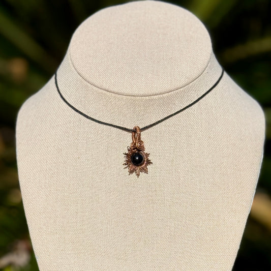 Black Tourmaline Starburst Necklace