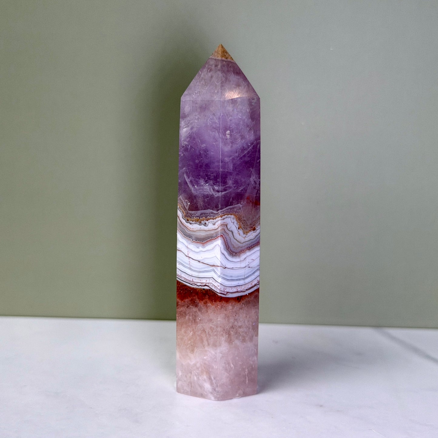 Amethyst Lace Agate Tower