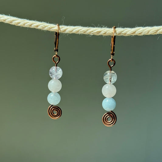 Morganite Swirl Earrings