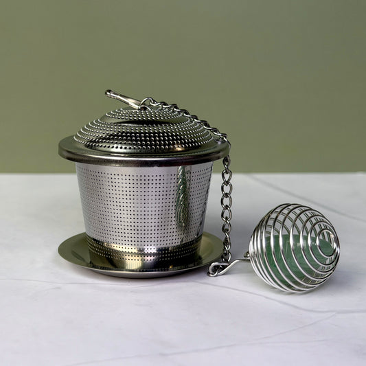 Tea infuser on a tray