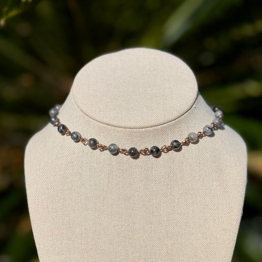 Tourmalinated Quartz Beaded Necklace