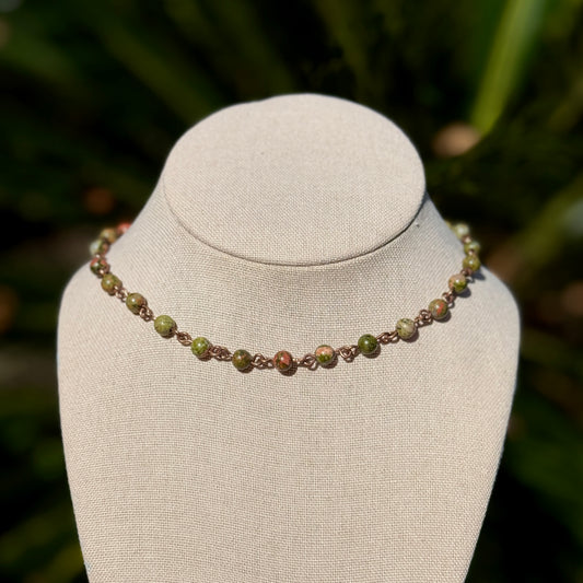 Unakite Beaded Necklace