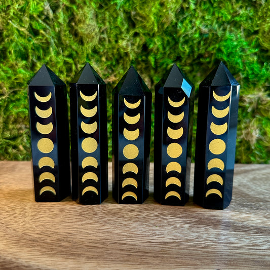 Black Obsidian Moon Phase Tower