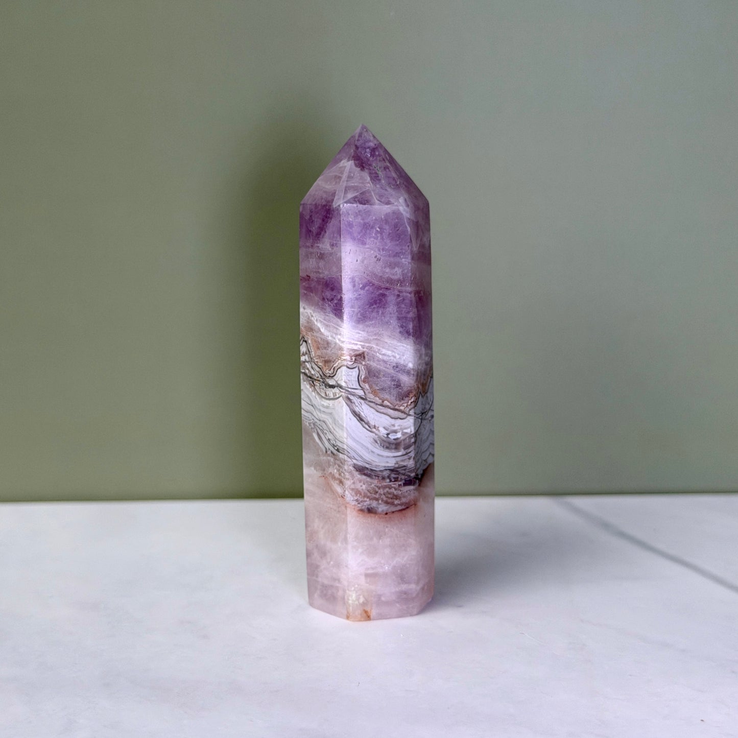 Amethyst Lace Agate Tower