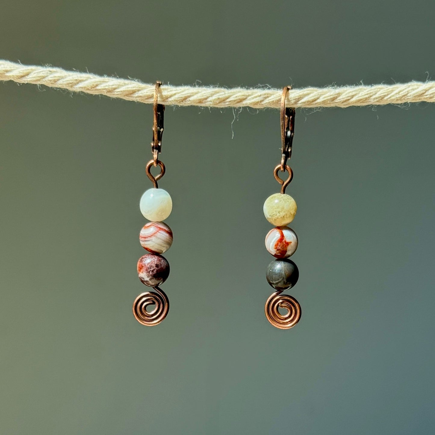 Crazy Lace Agate Swirl Earrings