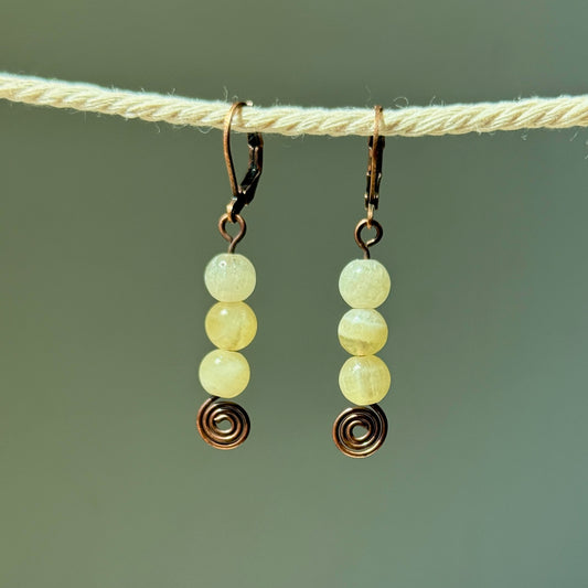 Honey Calcite Swirl Earrings
