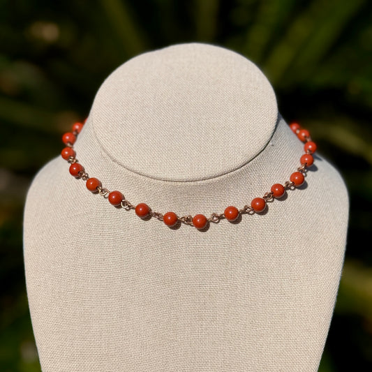 Red Jasper Beaded Necklace