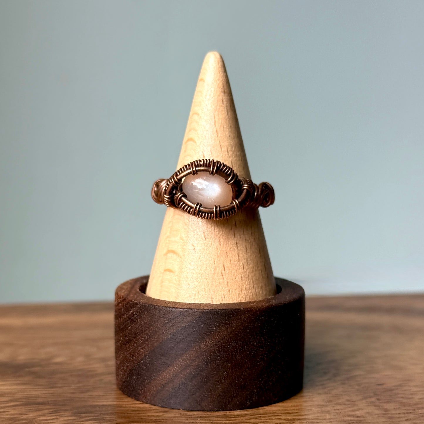 Peach Moonstone Ring