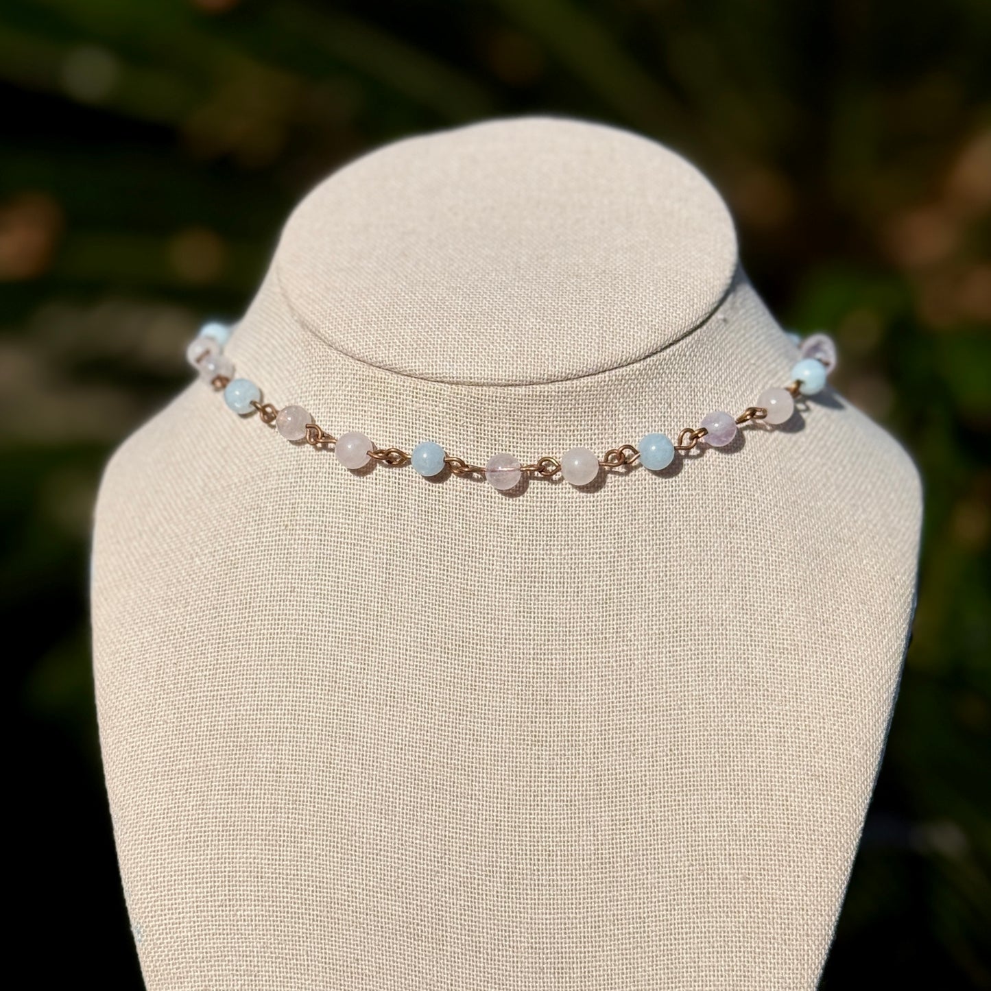Morganite Beaded Necklace