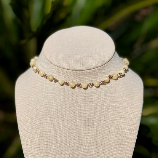 Honey Calcite Beaded Necklace