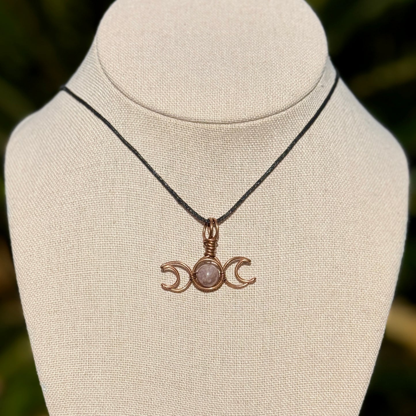 Kunzite Triple Moon Necklace