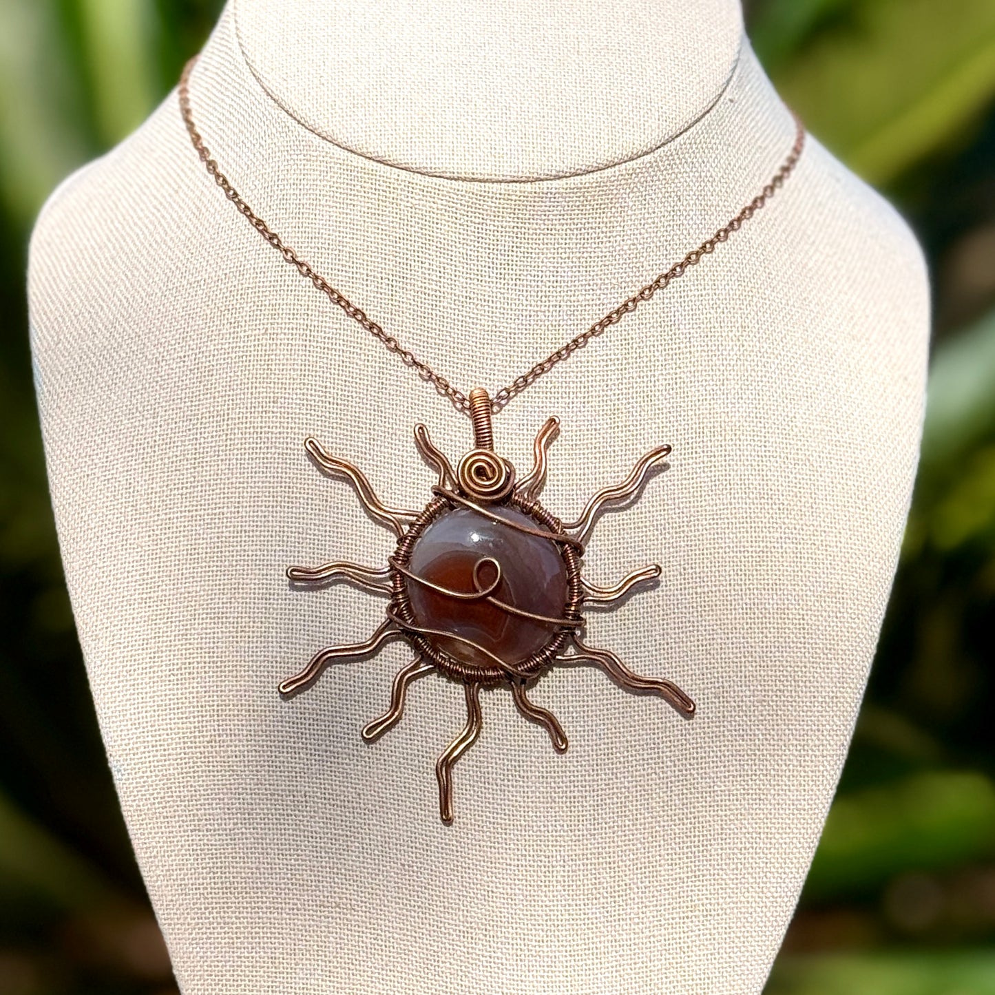 Botswana Agate Sun Necklace