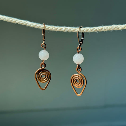 Rose Quartz Arrow Earrings