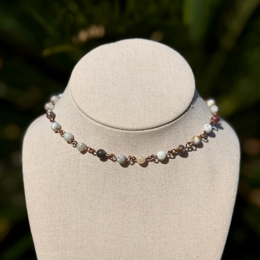 Crazy Lace Agate Beaded Necklace