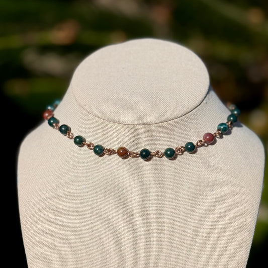 Bloodstone Beaded Necklace