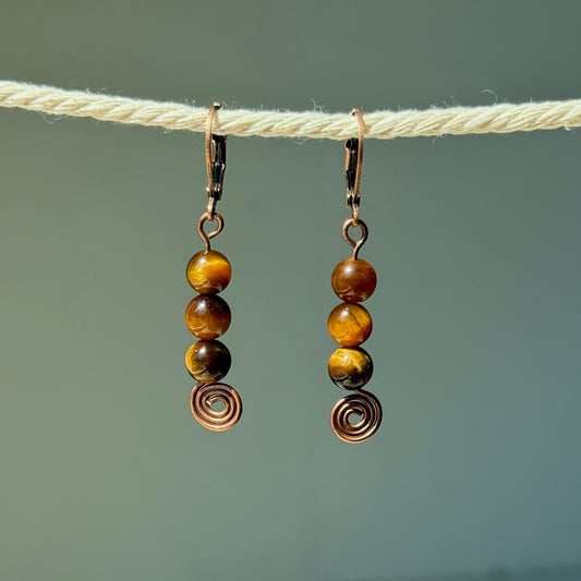 Tigers Eye Swirl Earrings