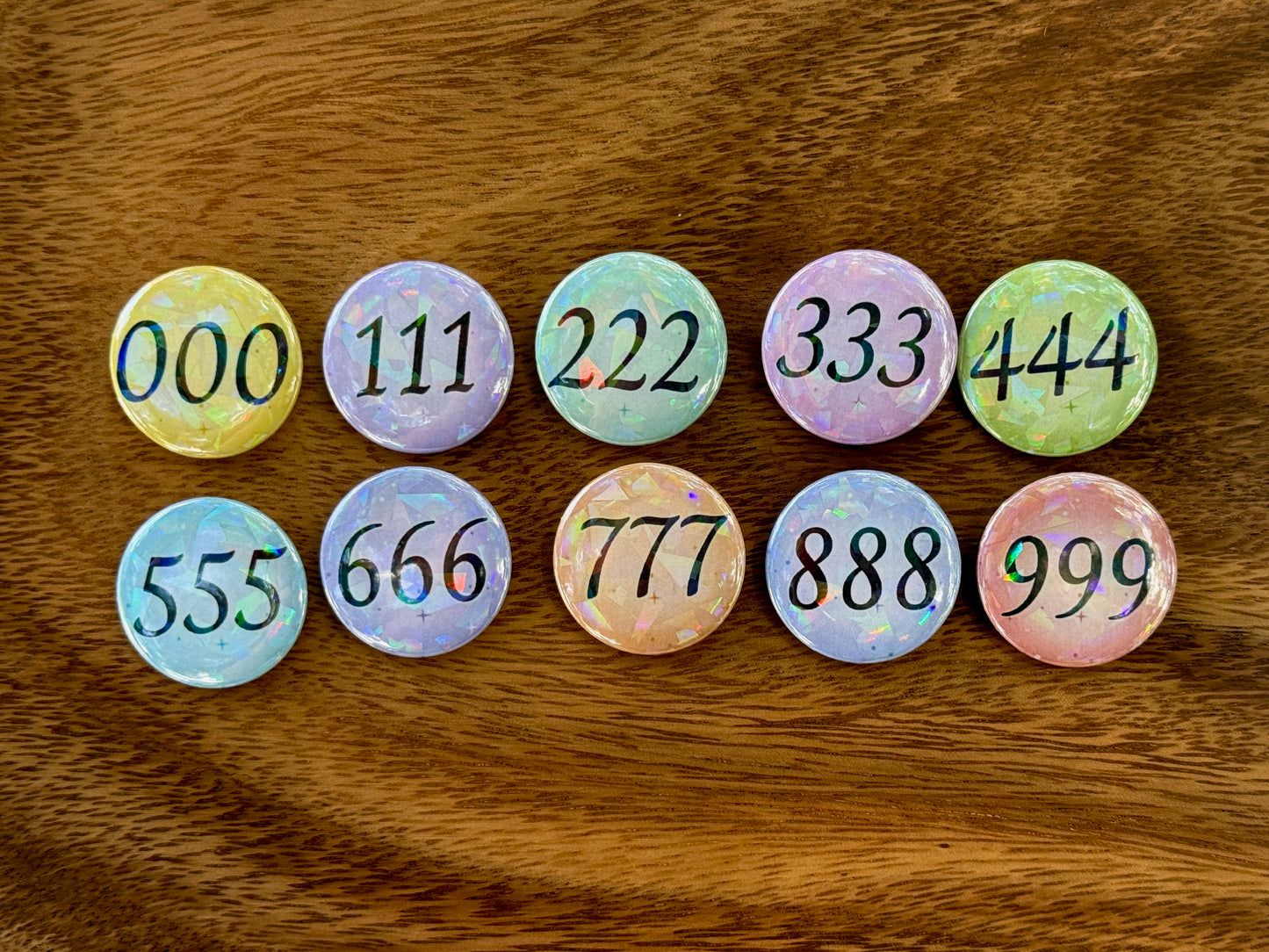 Holographic Angel Number Buttons