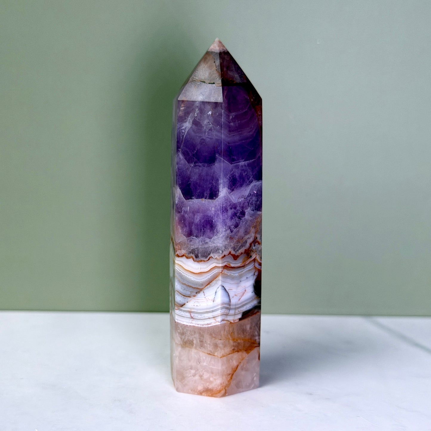 Amethyst Lace Agate Tower