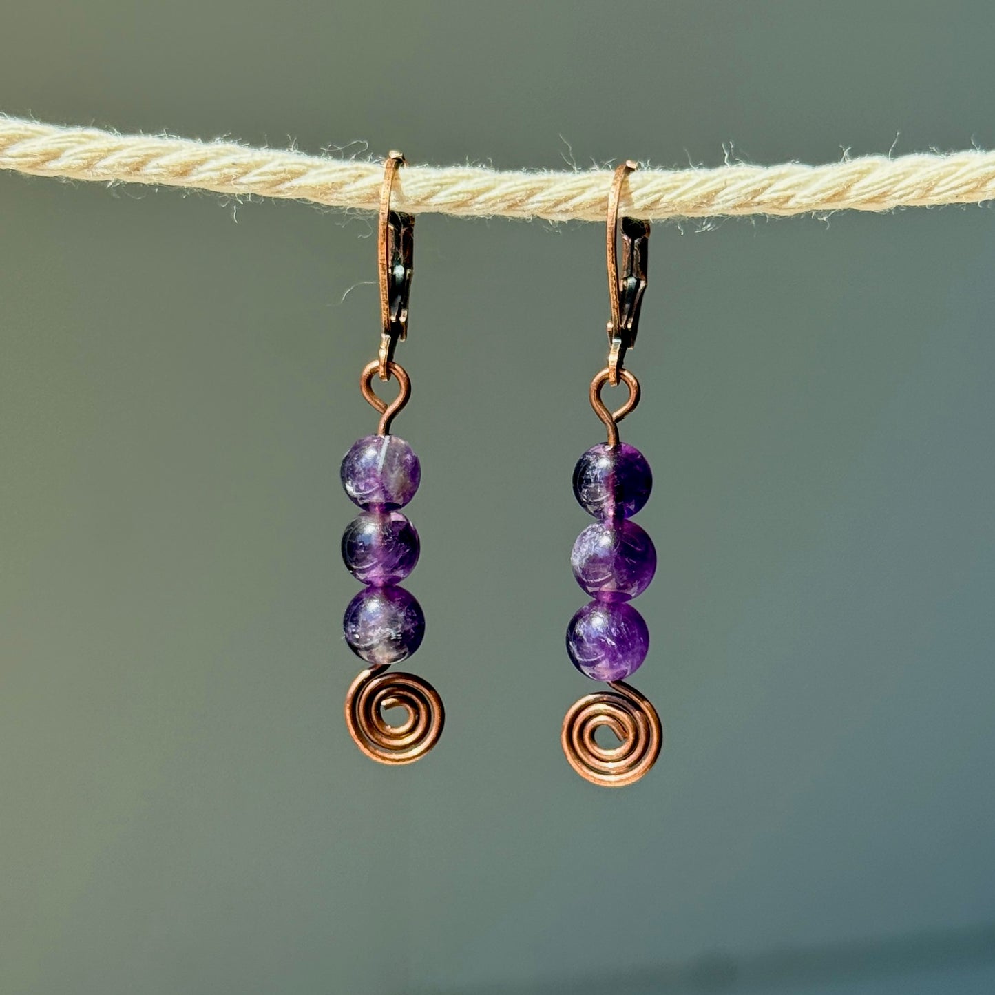Amethyst Swirl Earrings