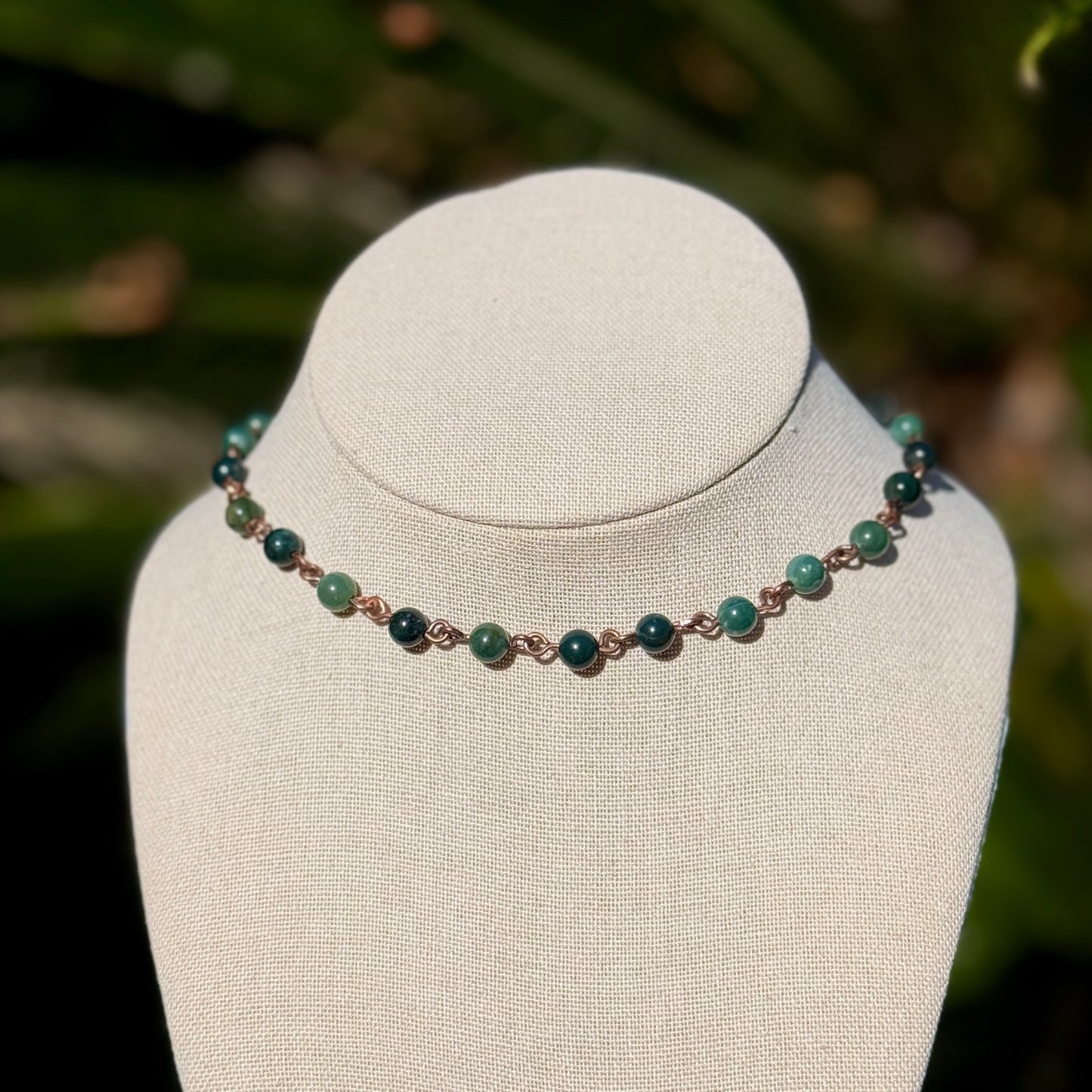 Moss Agate Beaded Necklace