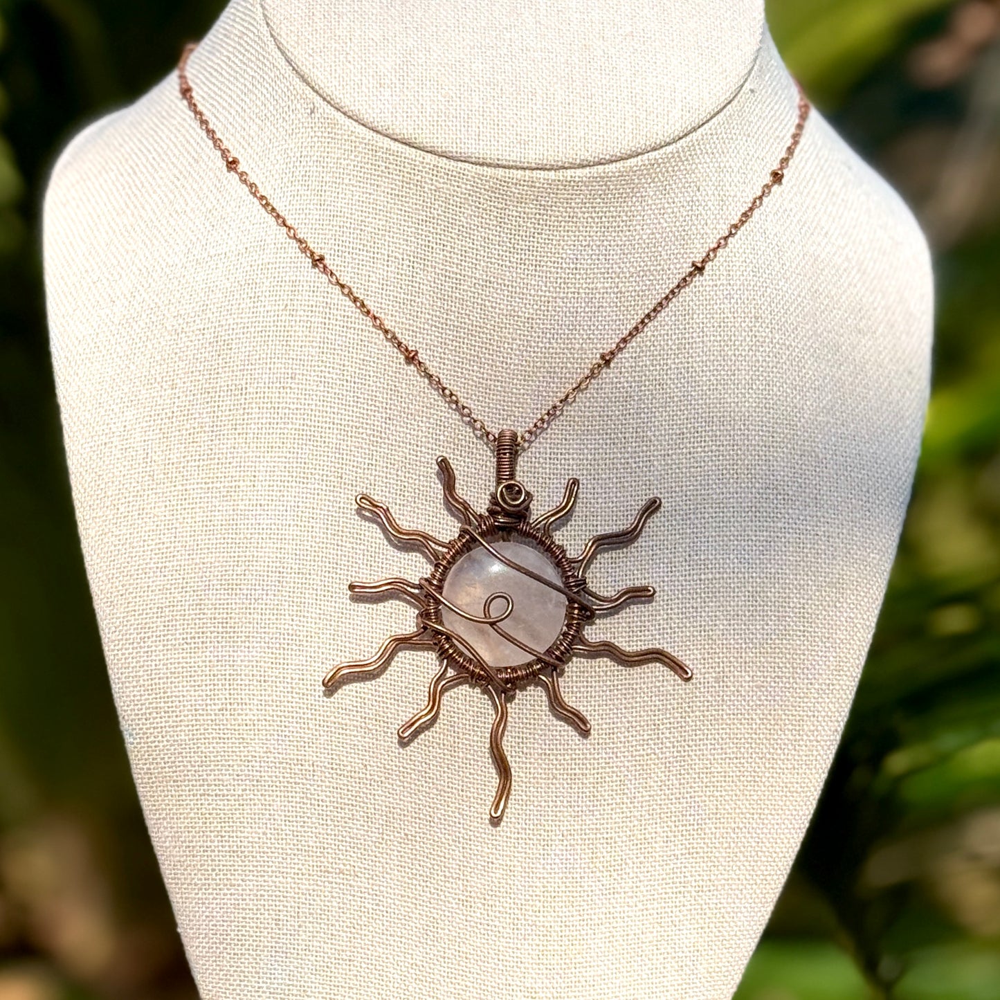 Rose Quartz Sun Necklace