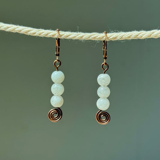 Rainbow Moonstone Swirl Earrings