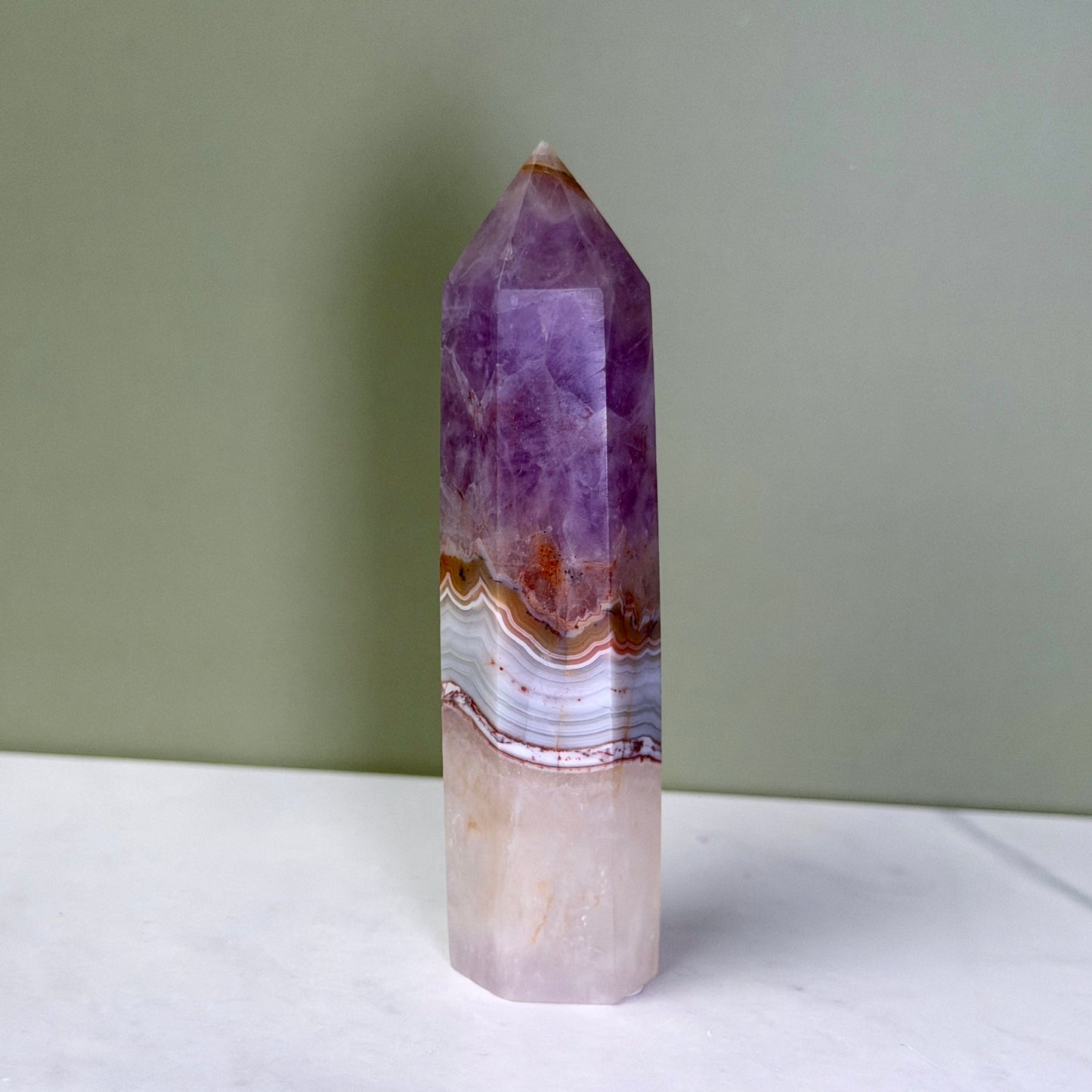 Amethyst Lace Agate Tower