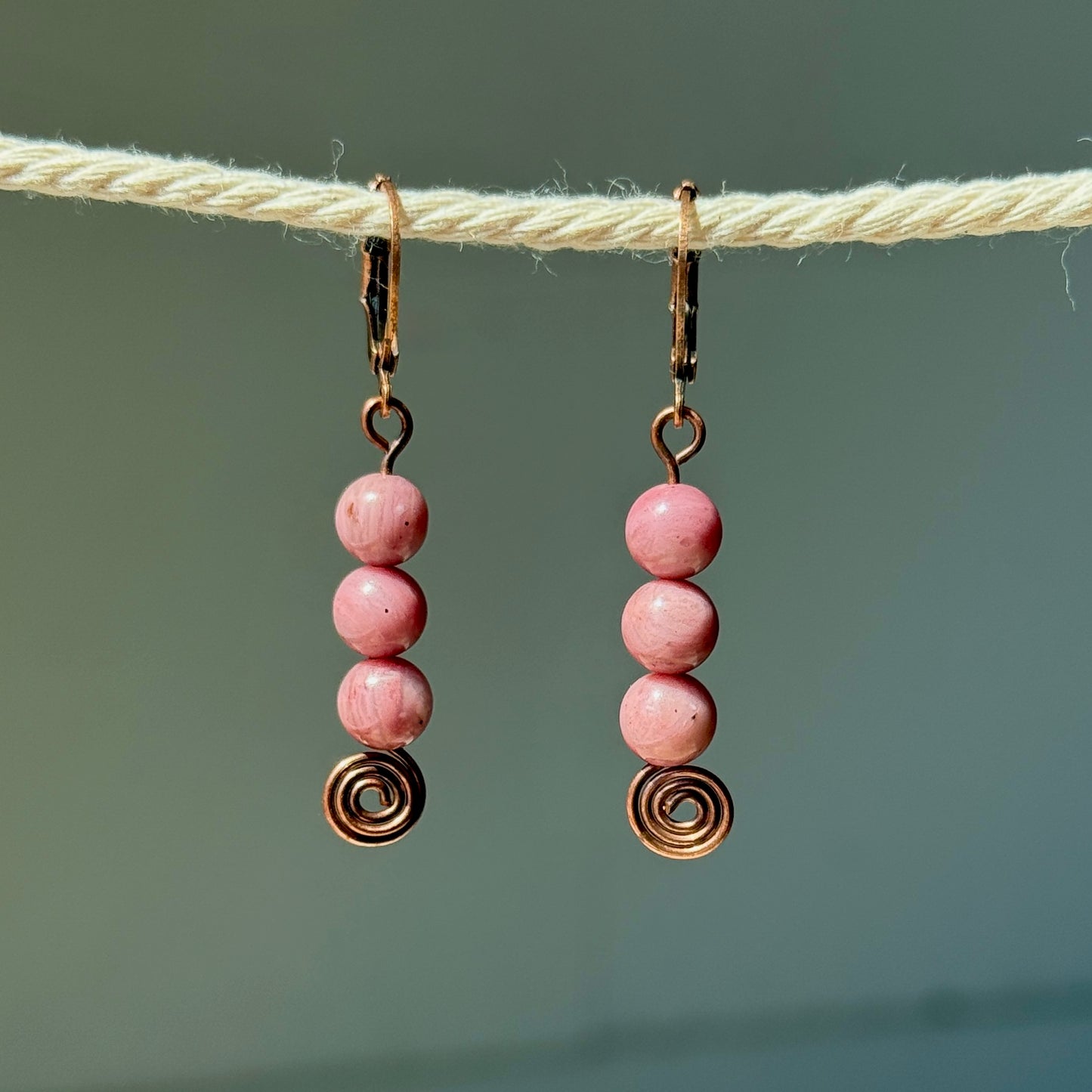 Rhodonite Swirl Earrings