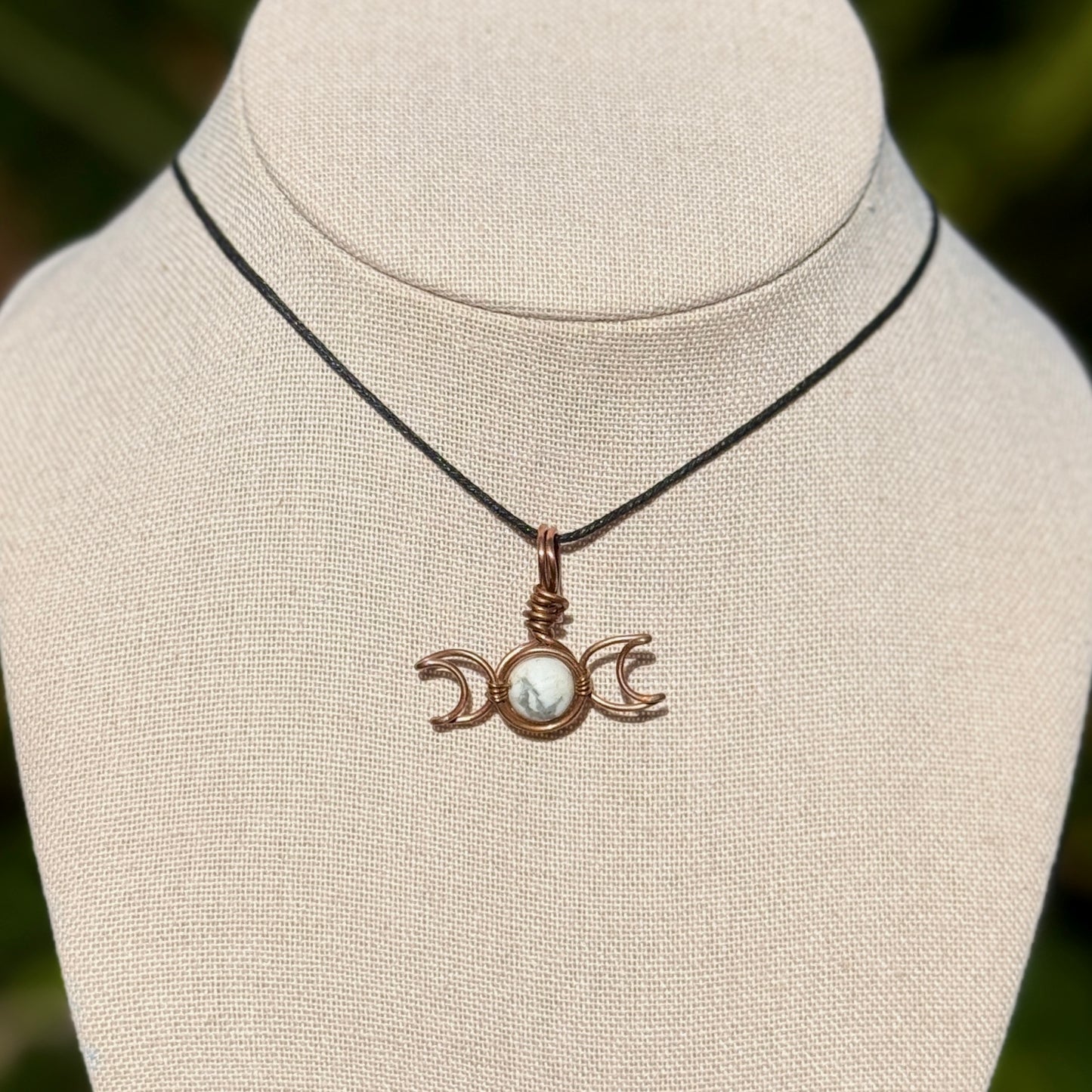 Howlite Triple Moon Necklace