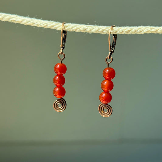 Carnelian Swirl Earrings