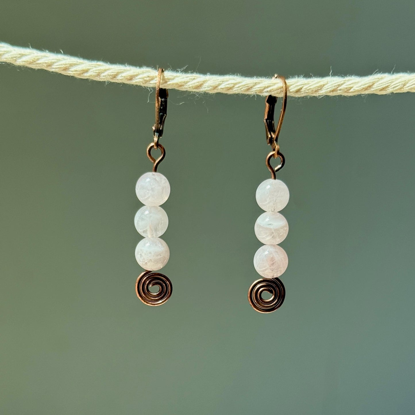 Rose Quartz Swirl Earrings