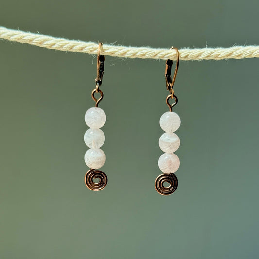 Rose Quartz Swirl Earrings