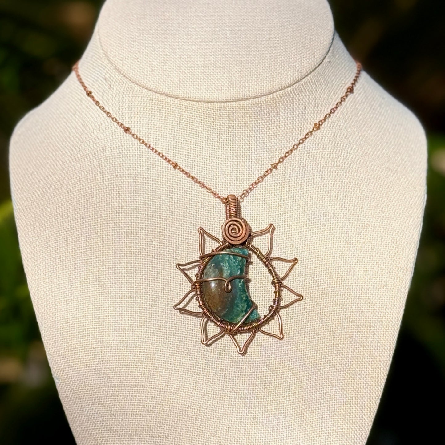 Ocean Jasper Moon Flower Necklace