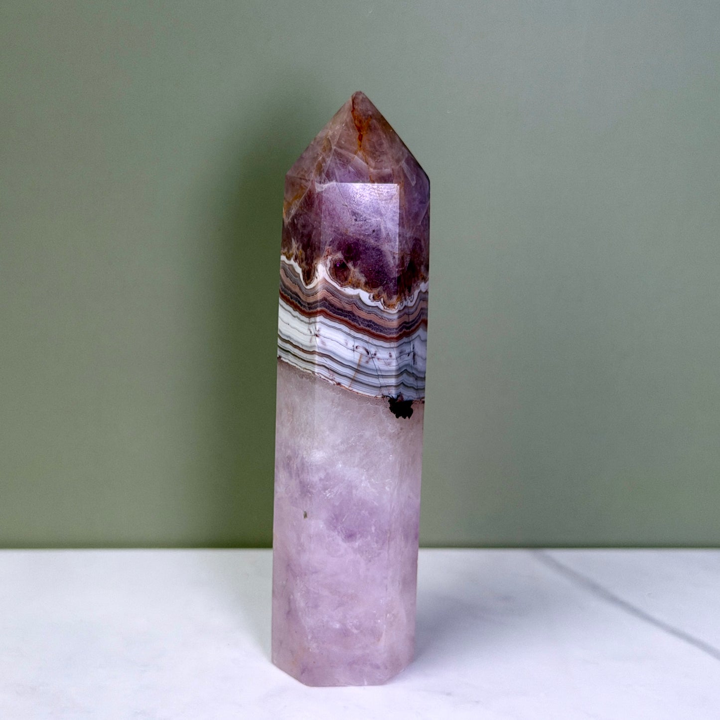 Amethyst Lace Agate Tower