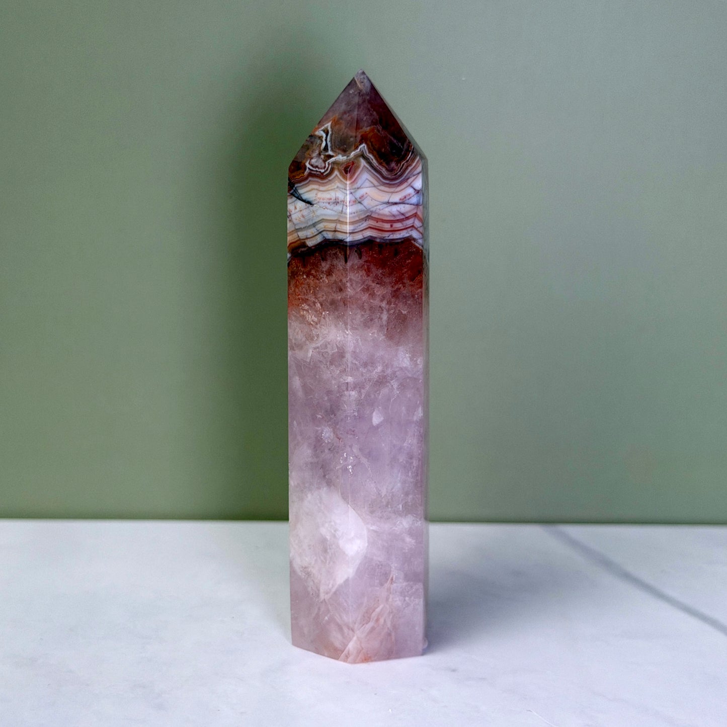 Amethyst Lace Agate Tower
