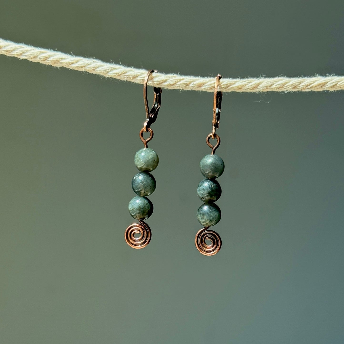 Labradorite Swirl Earrings
