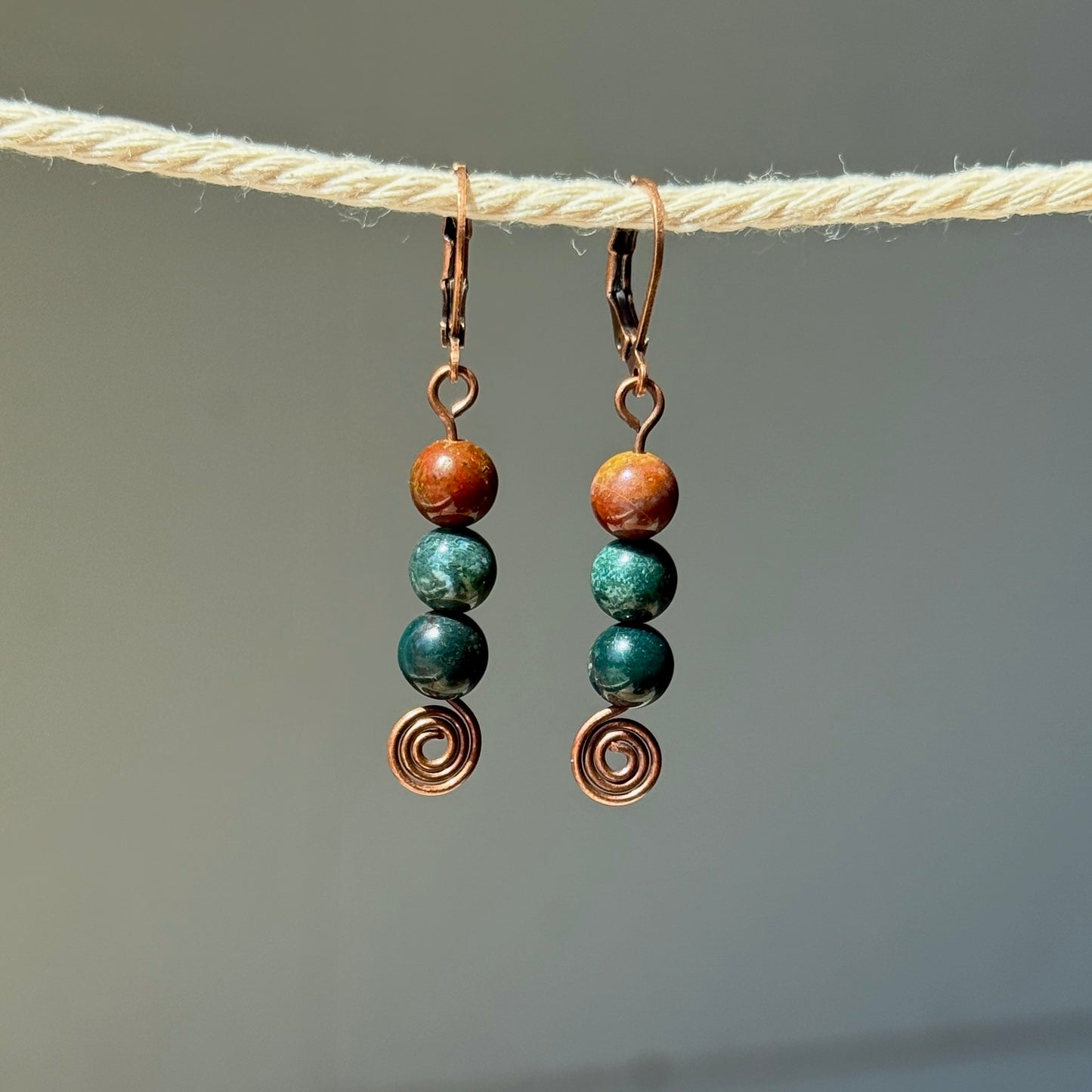 Bloodstone Swirl Earrings