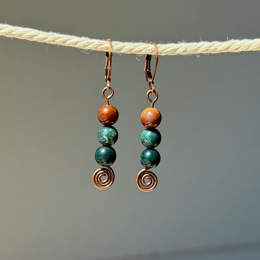 Bloodstone Swirl Earrings