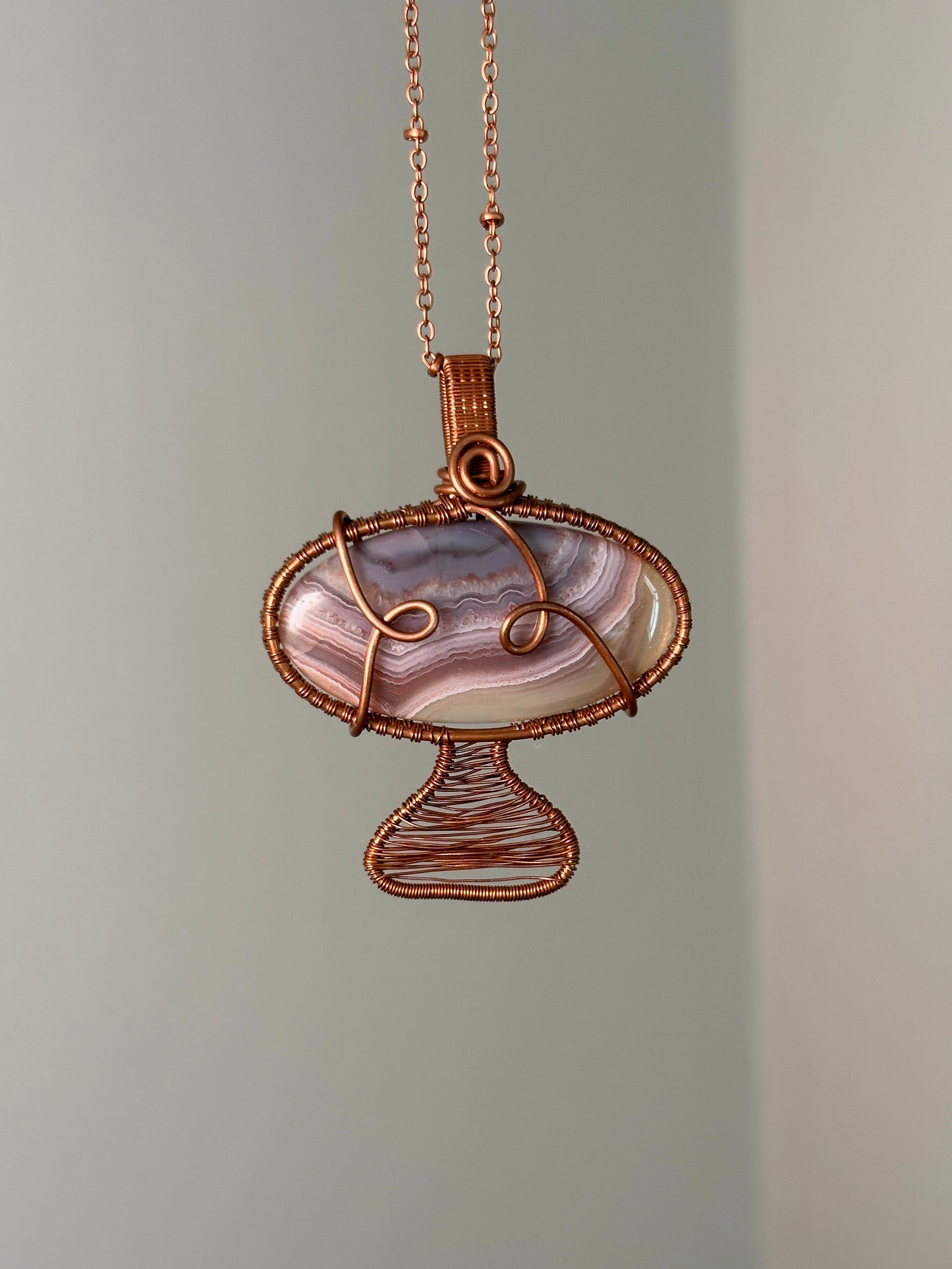 Botswana Agate Mushroom Necklace