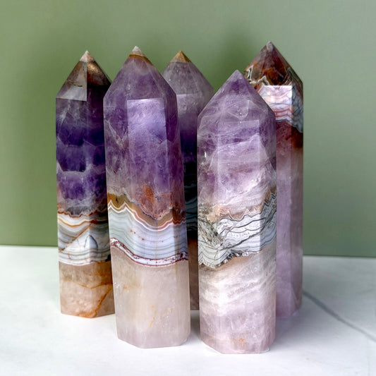 Amethyst Lace Agate Tower