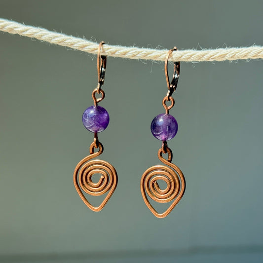 Amethyst Arrow Earrings