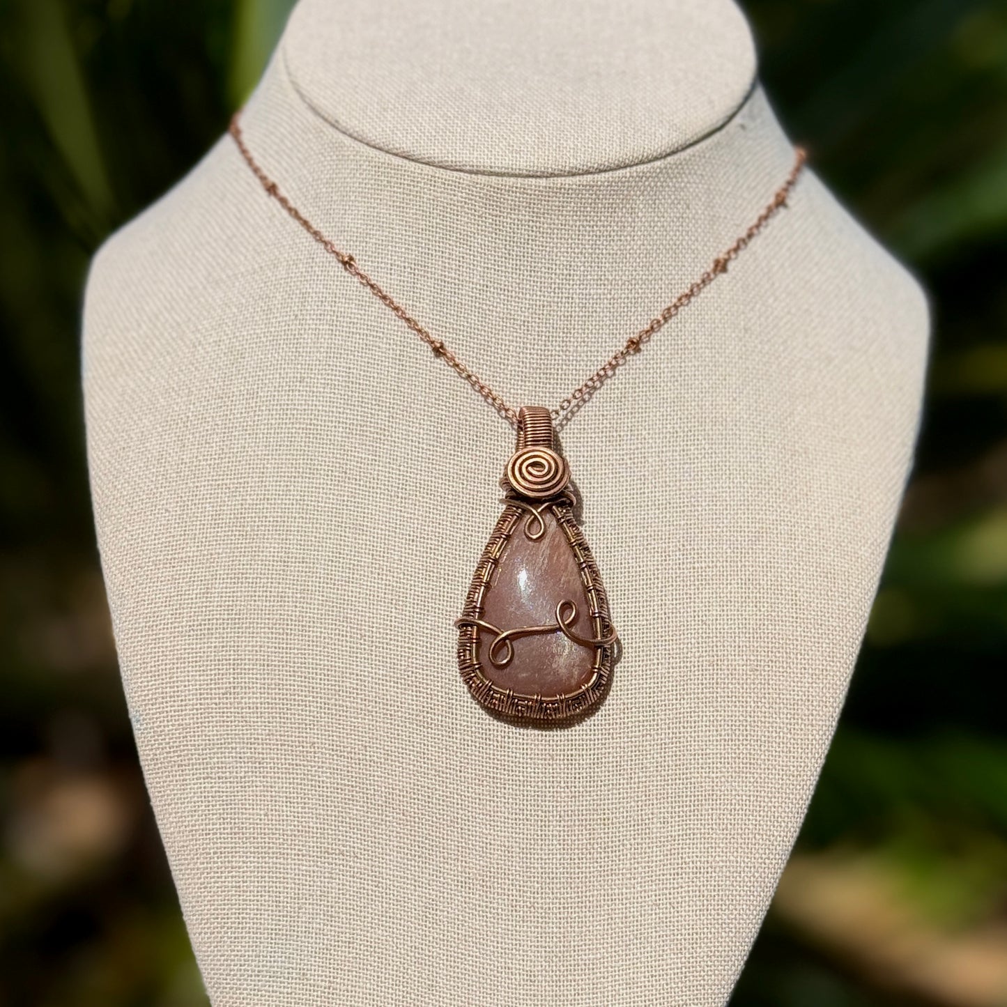 Peach Moonstone Necklace