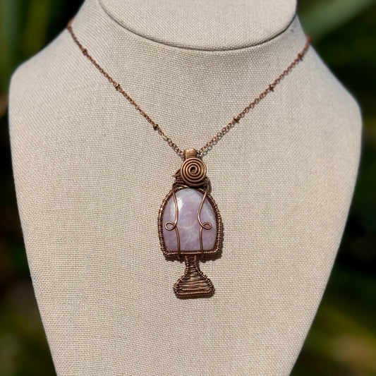 Kunzite Mushroom Necklace
