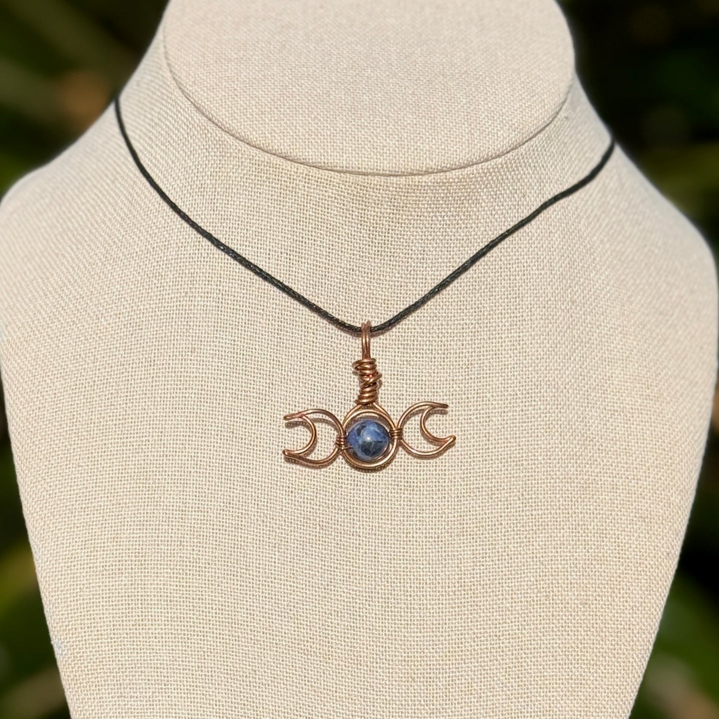 Sodalite Triple Moon Necklace