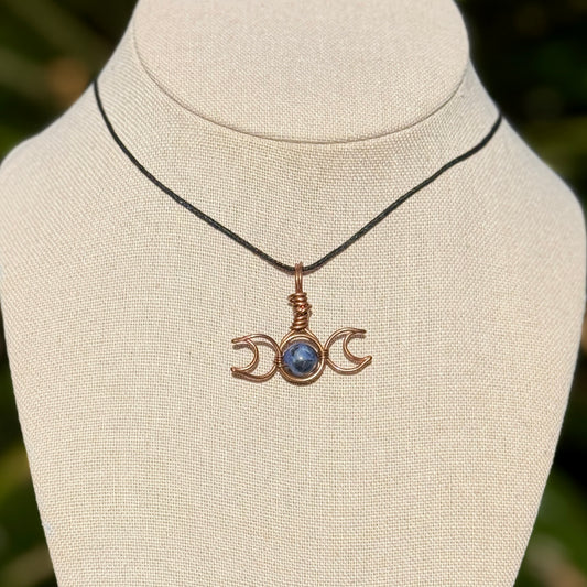 Sodalite Triple Moon Necklace