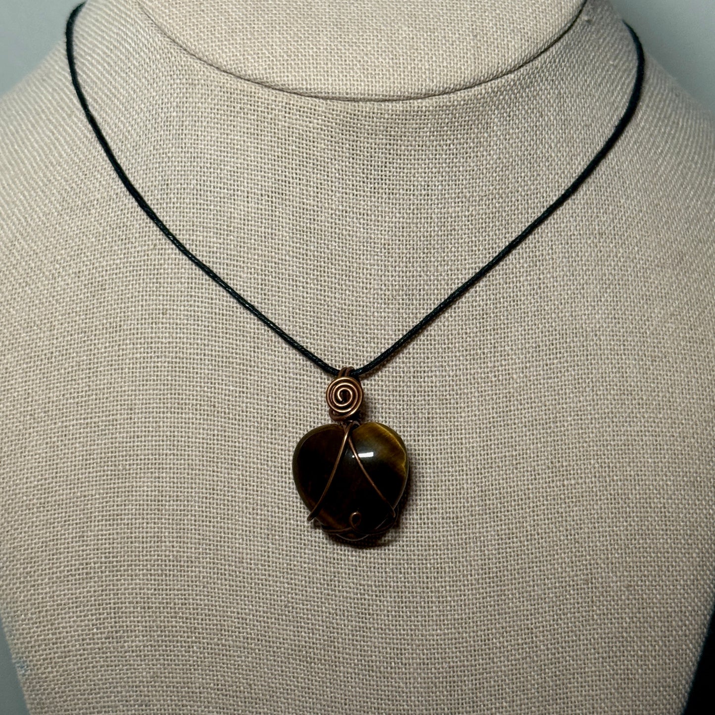 Tigers Eye Heart Necklace