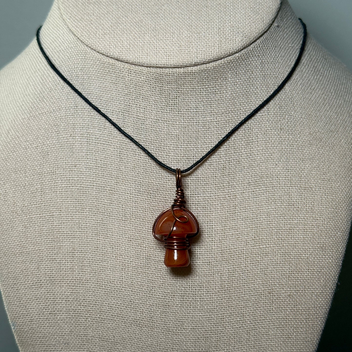 Carnelian Mushroom Necklace